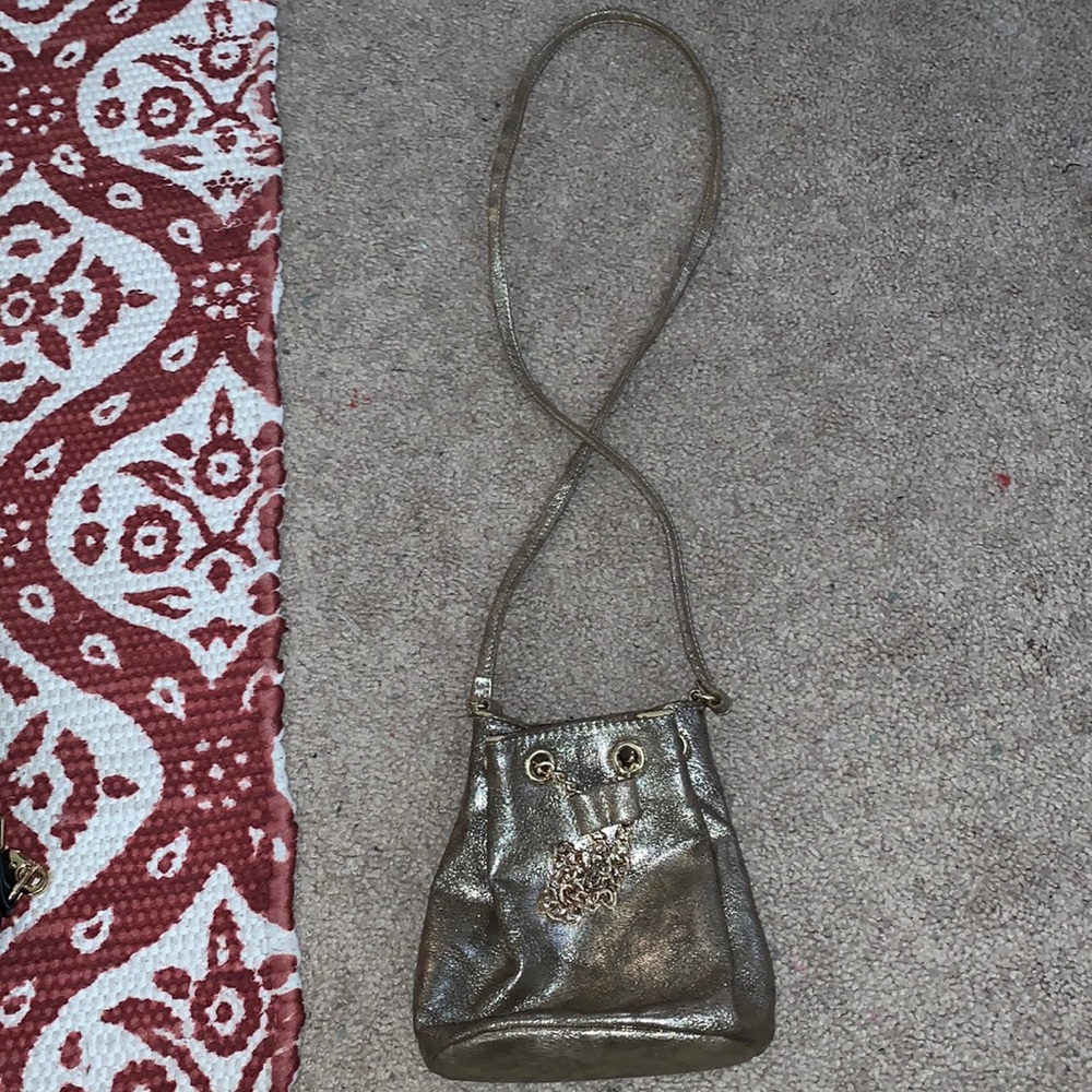 Gold crossbody satchel